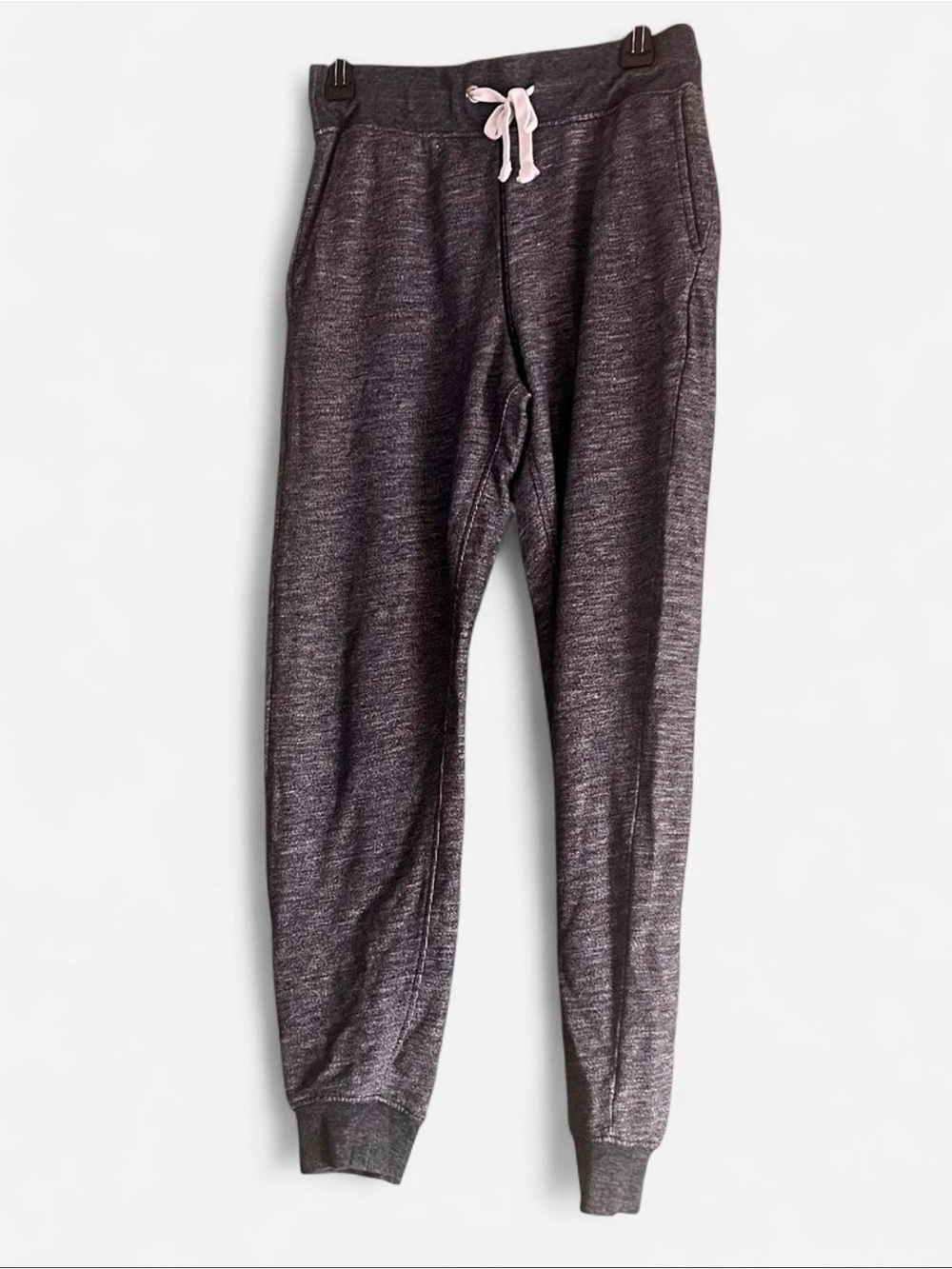 Bench Kids Charcoal Heather Joggers with Light Pink Drawstring